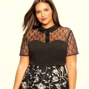 Eloquii Flowy lacy emroidered flower flared